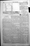 Original Old Antique Print Builder 1891 Ventilators Soil Pipes Buchan Sewer