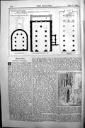 Old Builder 1891 Architecture Plan Lichfield Cathedral Choir Presbyte Victorian