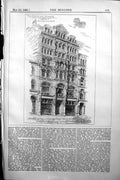 Antique Print Builder 1891 Architecture Maseltine Building Chestnot Street 19th
