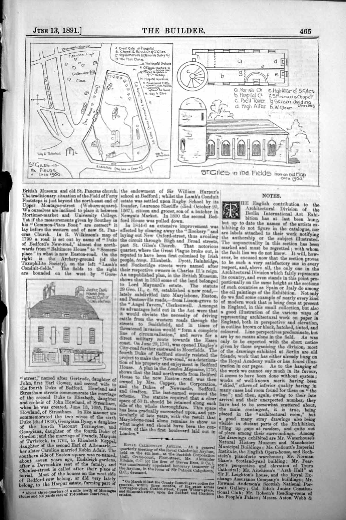 Old Builder 1891 Architecture St. Giles In The Fields Parish Church H Victorian