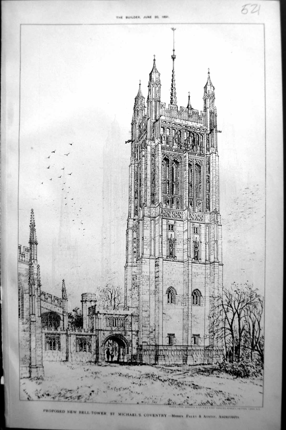 Old Bell Tower Michael'S Coventry Paley Asutin Builder 1891 Architect Victorian