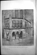 Antique Old Print Pulpit English Church Rome Street Builder 1891 Architecture