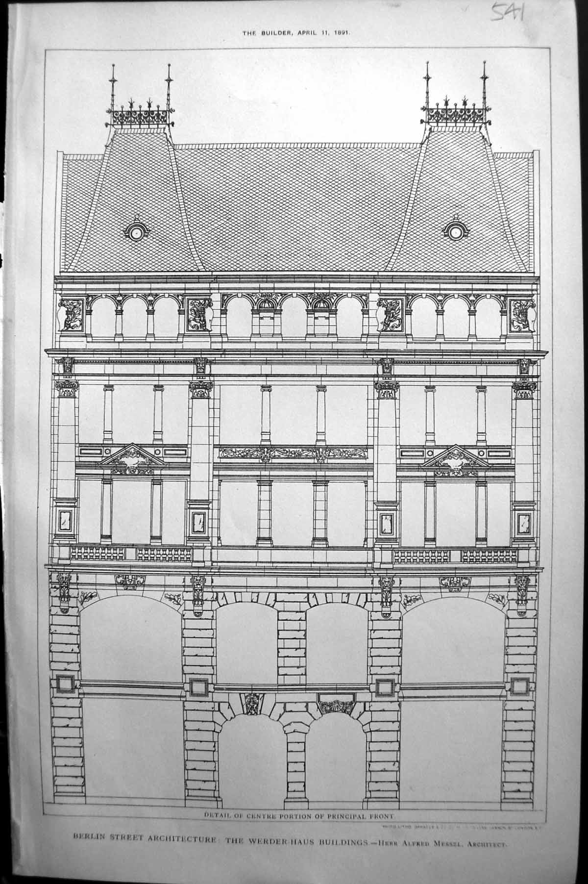 Old Berlin Street Architecture Werder-Haus Buildings Alfred Messel Bu
