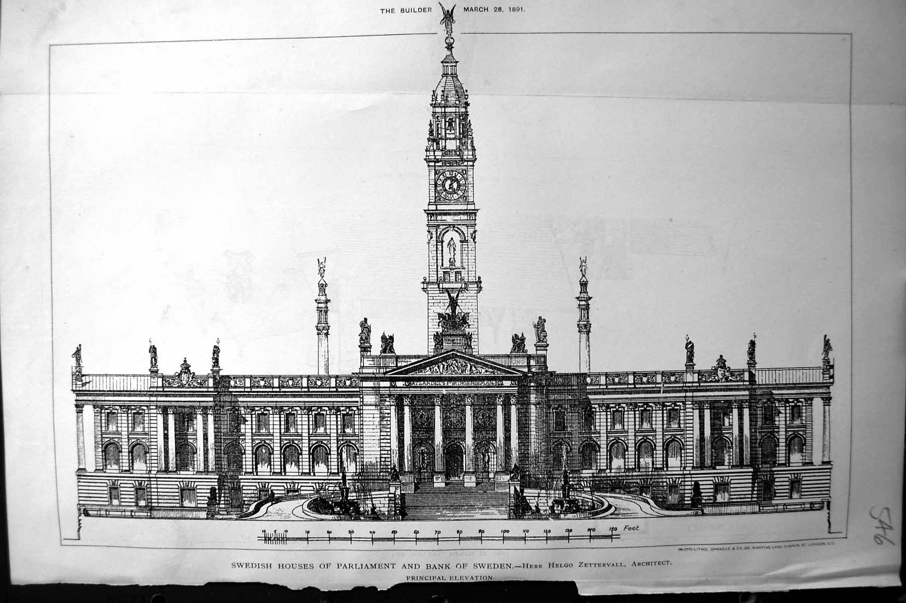 Old Builder 1891 Architecture Swedish Houses Parliament Bank Sweden Z Victorian