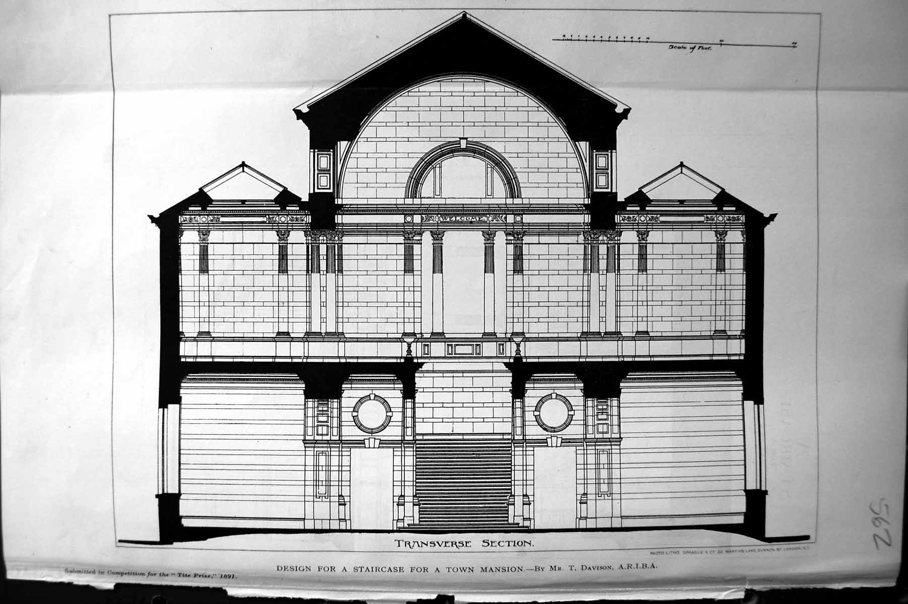 Old Design Staircase Town Mansion Davison Builder 1891 Architecture R Victorian