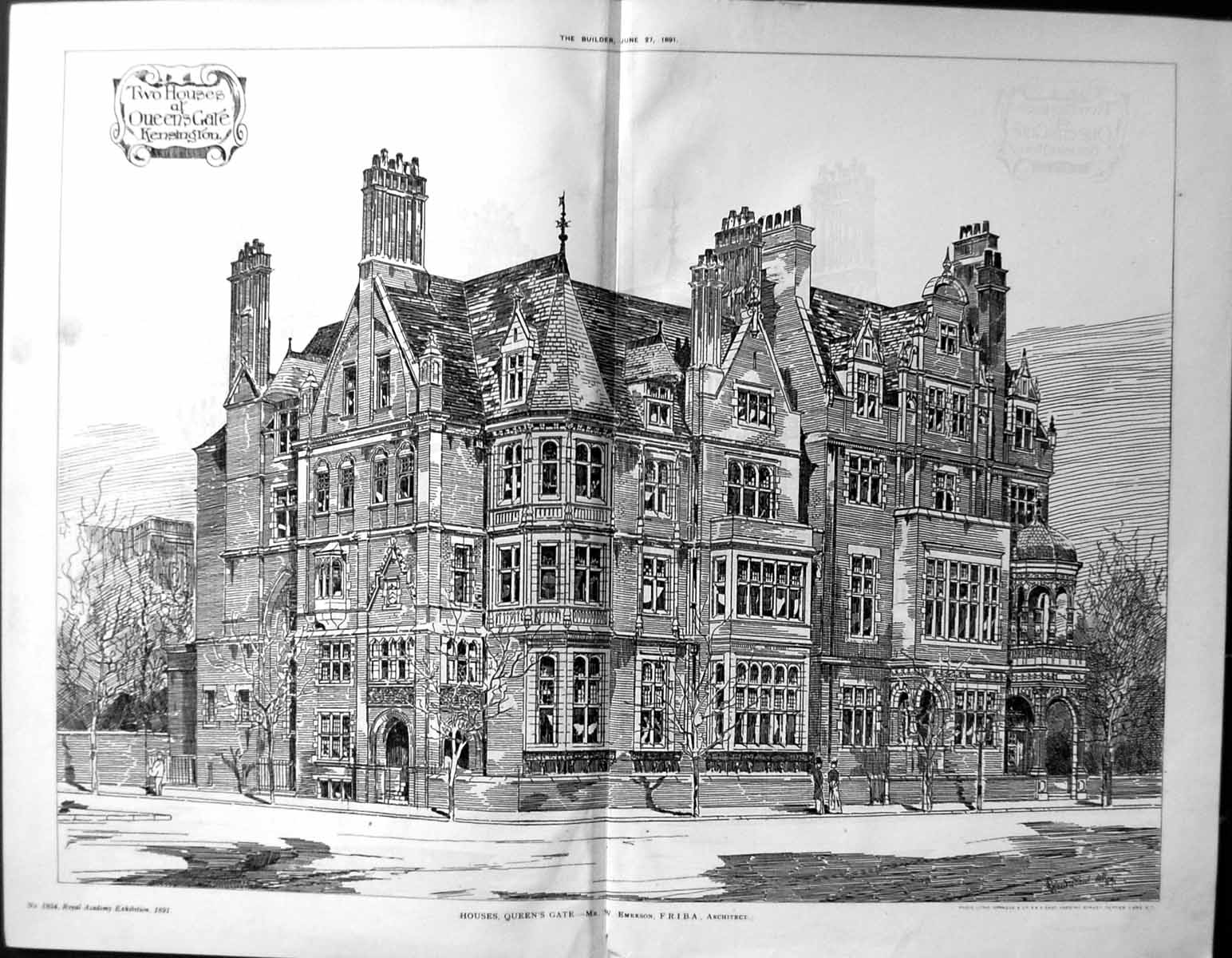 Old Builder 1891 Architecture Houses Queens Gate Kensington EmersonVictorian