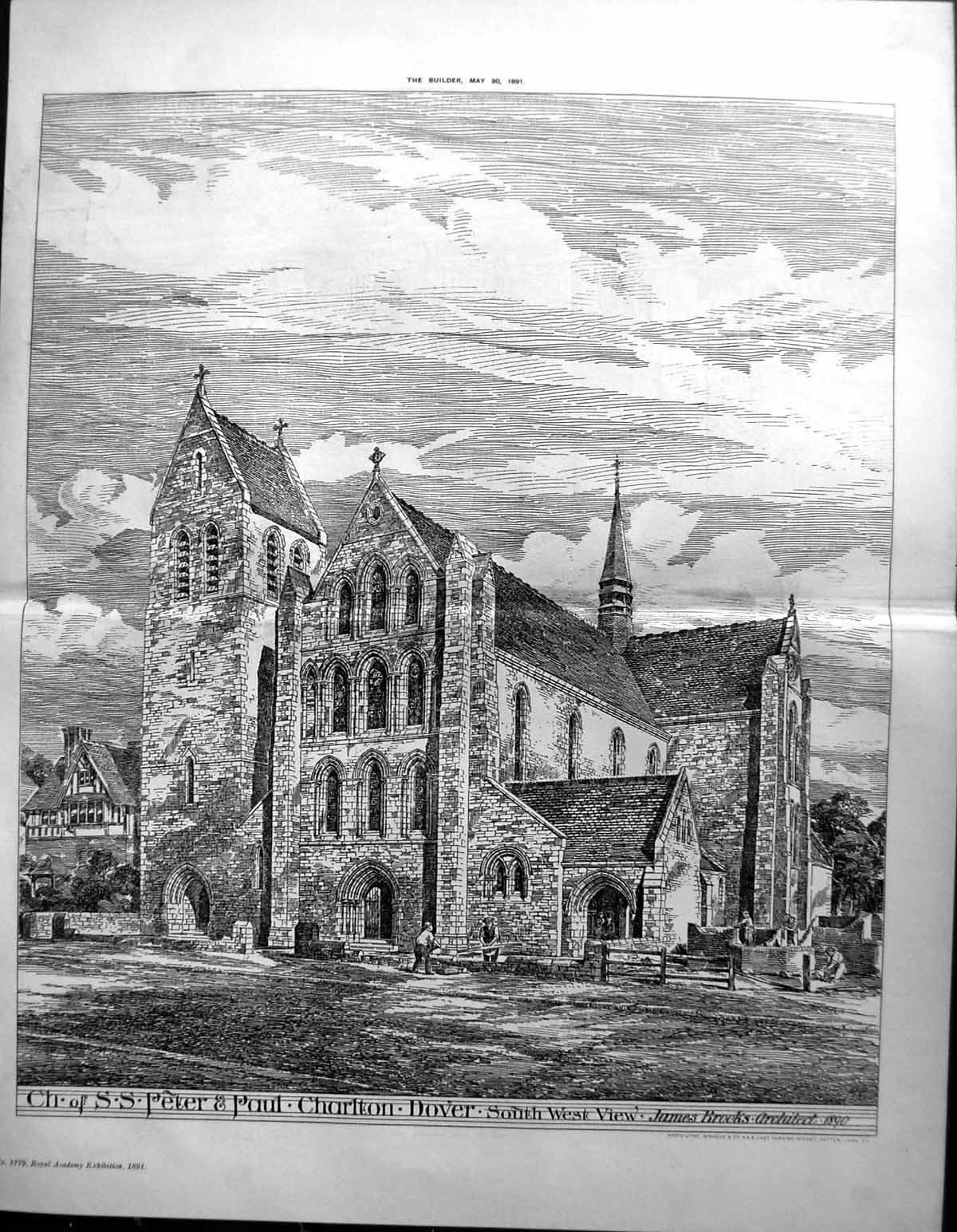 Old Builder 1891 Architecture Church St. Peter Paul Charlton Dover Br 19th