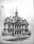 Antique Old Print Builder 1891 Architecture Mairie Suresnes Paris Breasson