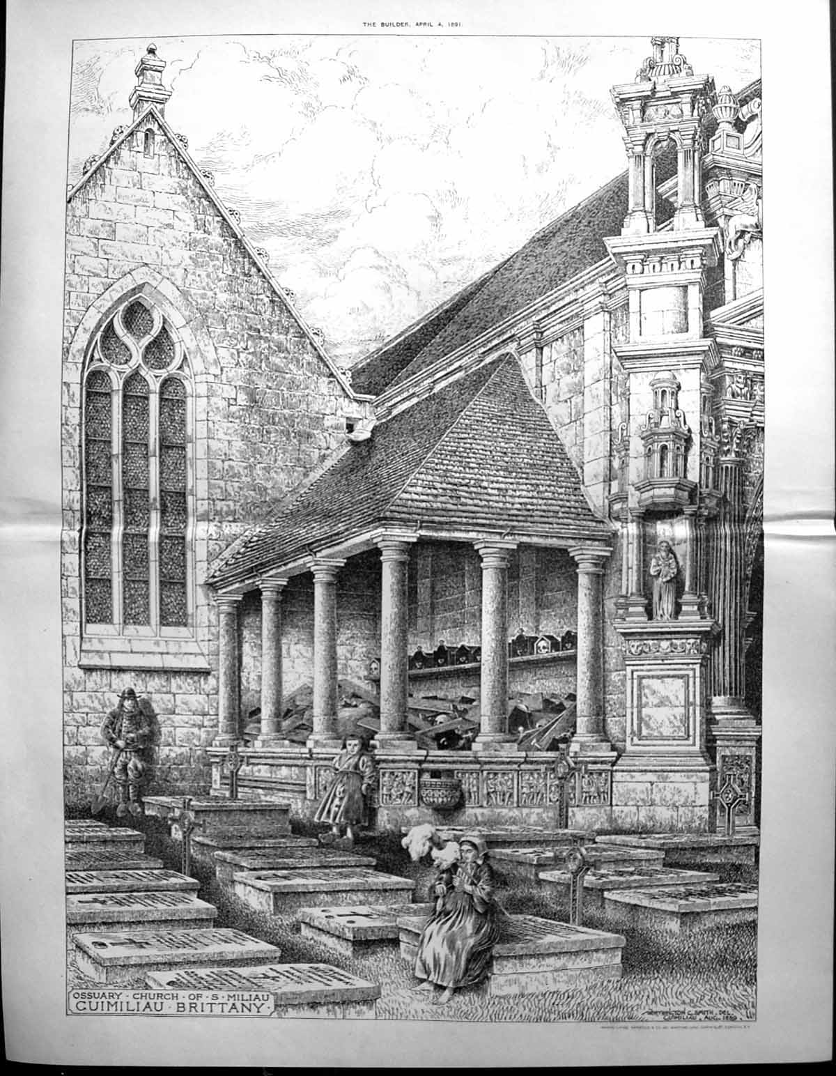 Old Builder 1891 Architecture Ossuary Church Miliau Guimiliau Brittan 19th
