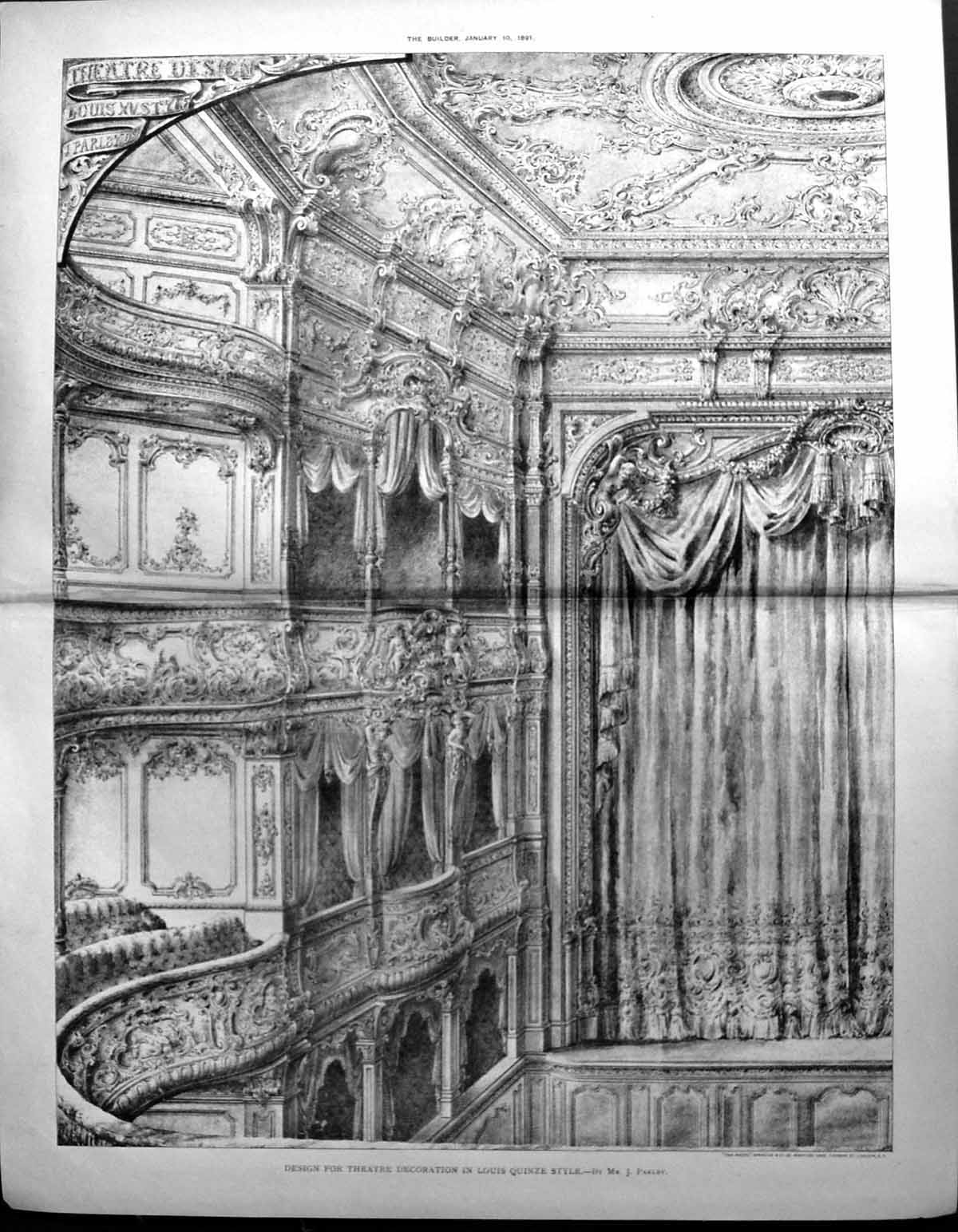 Old Builder 1891 Architecture Design Theatre Decoration Louis QuinzeVictorian
