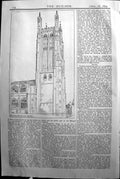 Old Antique Print St. Cuthbert'S Church Wells Builder 1894 Architecture 19th
