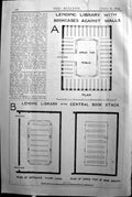 Old Lending Library Book Shelves Plan Entrance Builder 1894 Architect Victorian
