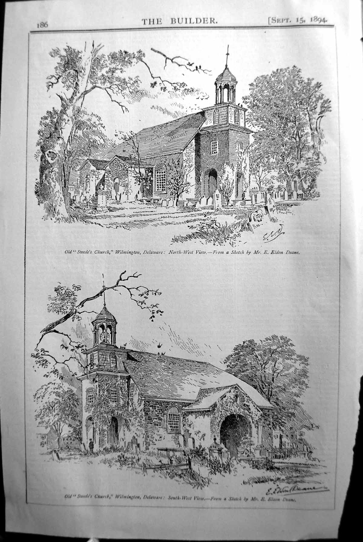 Old Swede'S Church Wilmington Delaware Eldon Deane Builder 1894 Archi Victorian