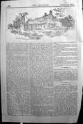 Original Old Antique Print Builder 1894 Architecture Farm Houses Eastchester