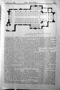 Old Antique Print Plan St. Peter'S Bushey Heath Builder 1894 Architecture 19th