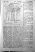 Original Old Antique Print Tewkesbury Abbey Sedilia Builder 1894 Architecture