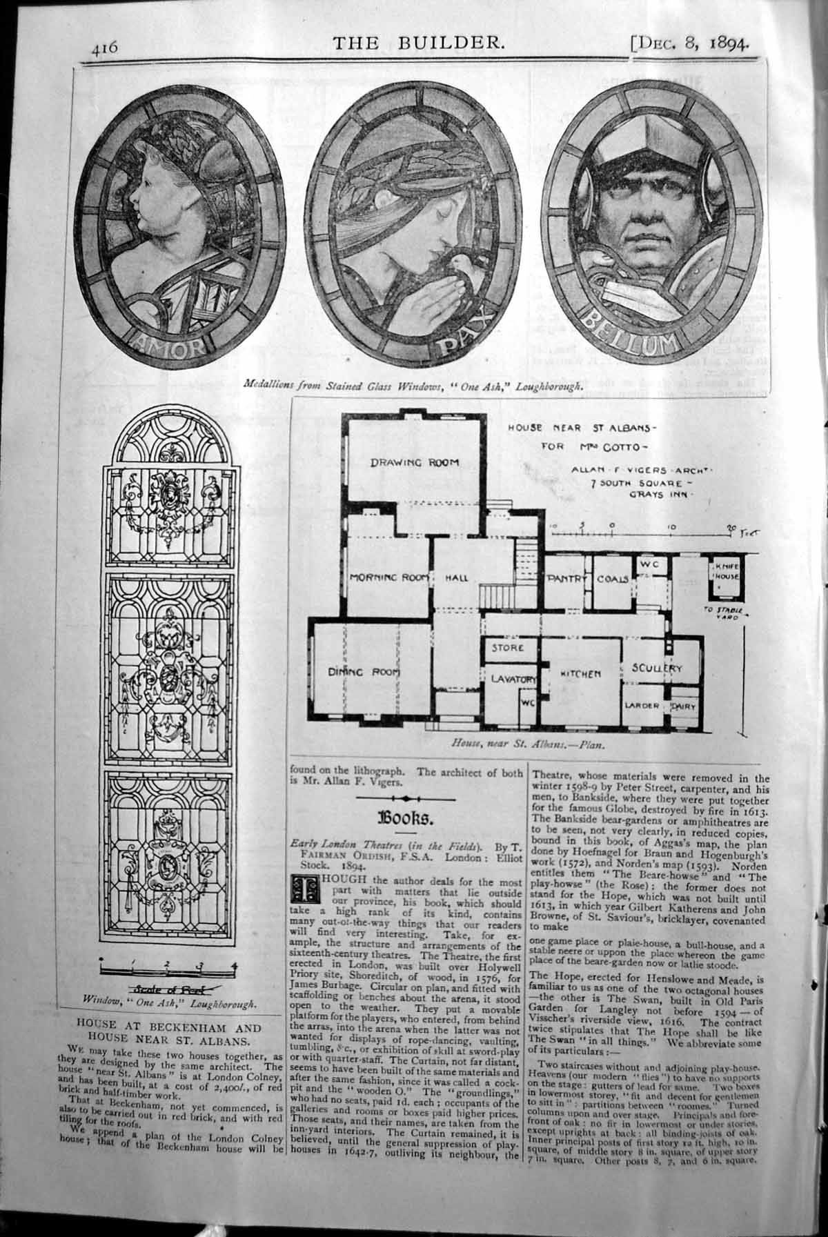 Old Plan House Albans Medallions Loughborough Builder 1894 Architectu Victorian
