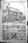 Antique Print Builder 1894 Architecture House Leeds Kent Patterns Decoratio