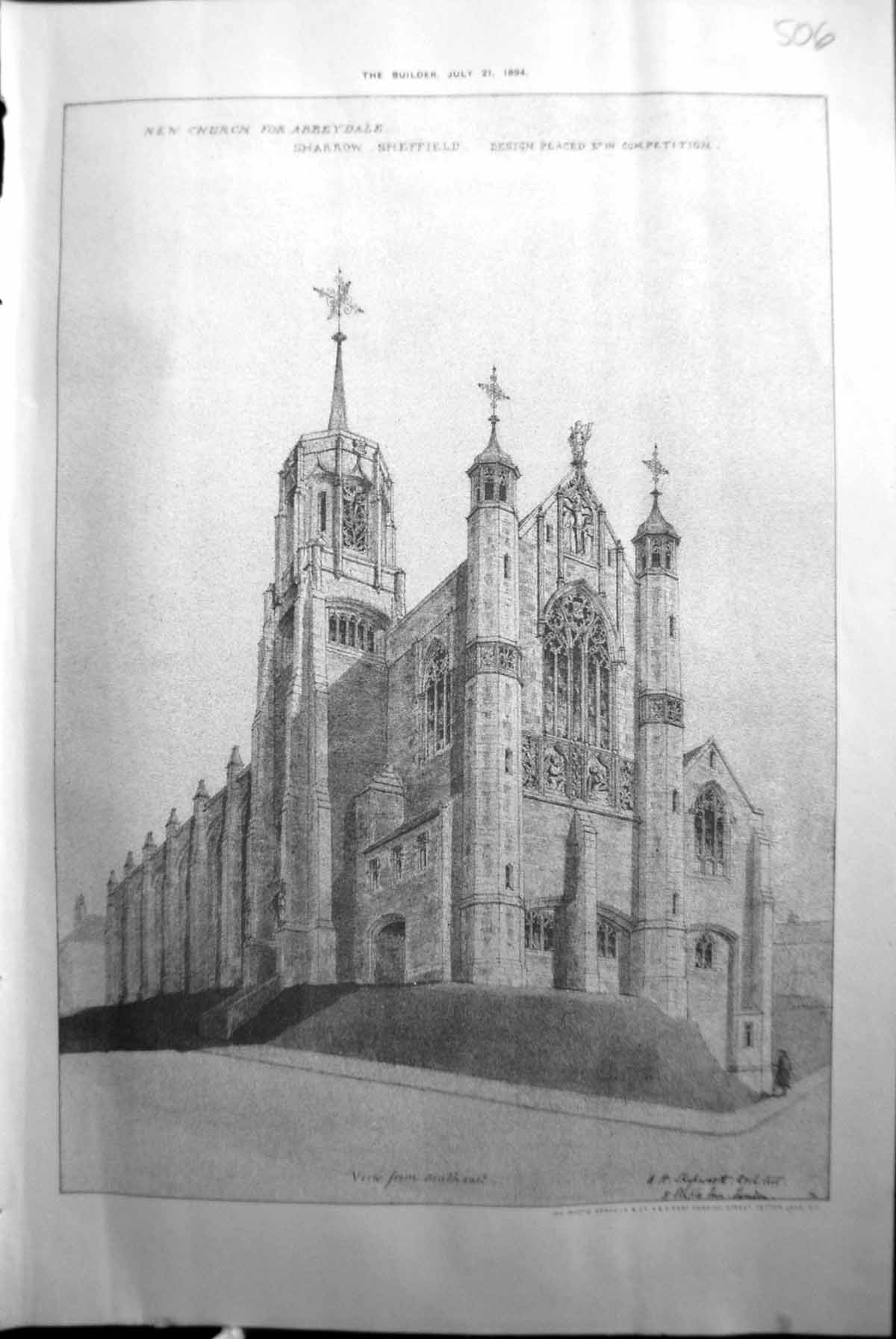 Old Builder 1894 Architecture Church Abbeydale Sharrow Sheffield Skip Victorian