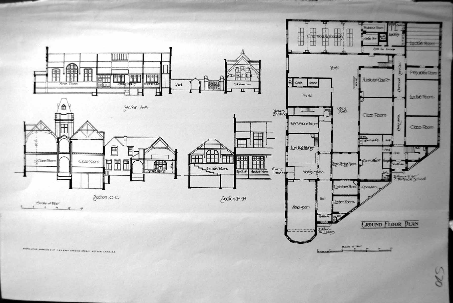 Old Builder 1894 Architecture Ground Floor Plan Widnes Technical Scho Victorian