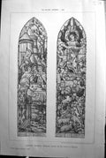 Original Old Antique Print Window bury Church Salop Alfred Hemming Builder 1894