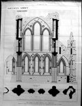 Antique Old Print Rievaulx Abbey Yorkshire Glennie Builder 1894 Architecture