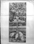 Antique Old Print Builder 1894 Cartoon Altar-Piece Jesus Cross Wooliscroft