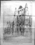 Antique Print Whitby Abbey Great Britain Slater Builder 1894 Architecture 19th