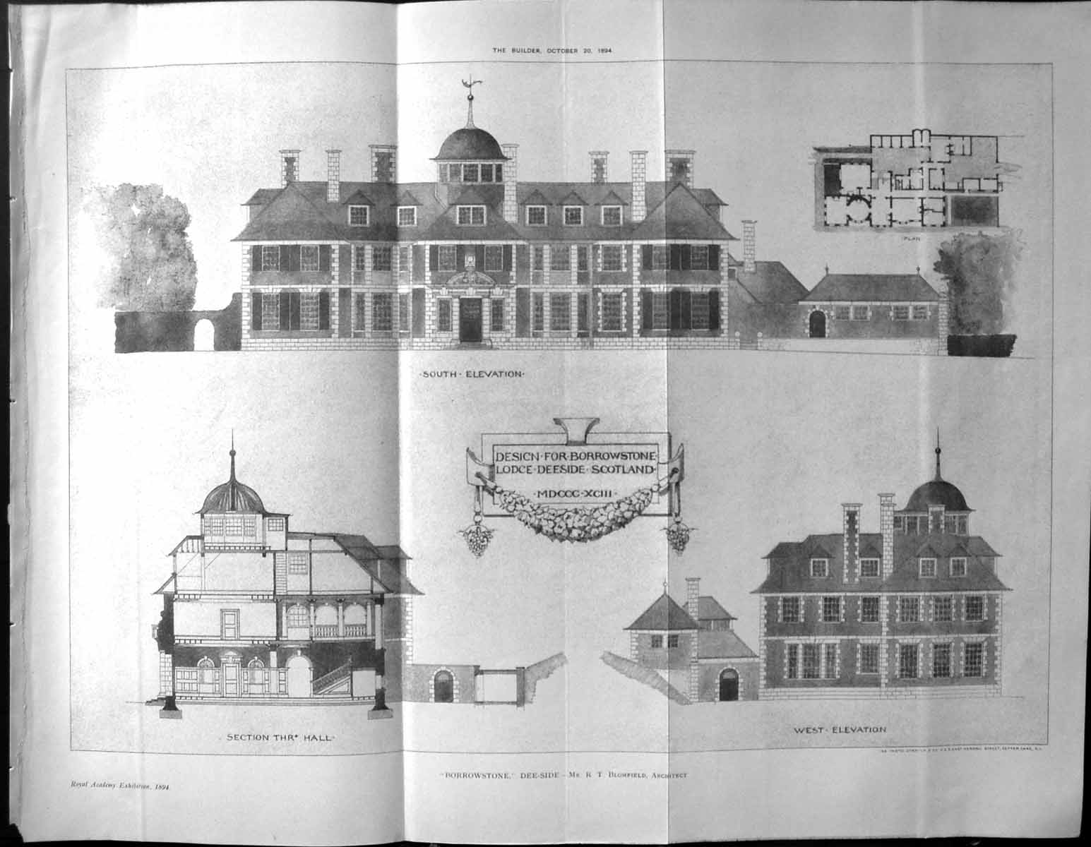 Old Builder 1894 Architecture Borrowstone Lodge Deeside Scotland Blom 19th