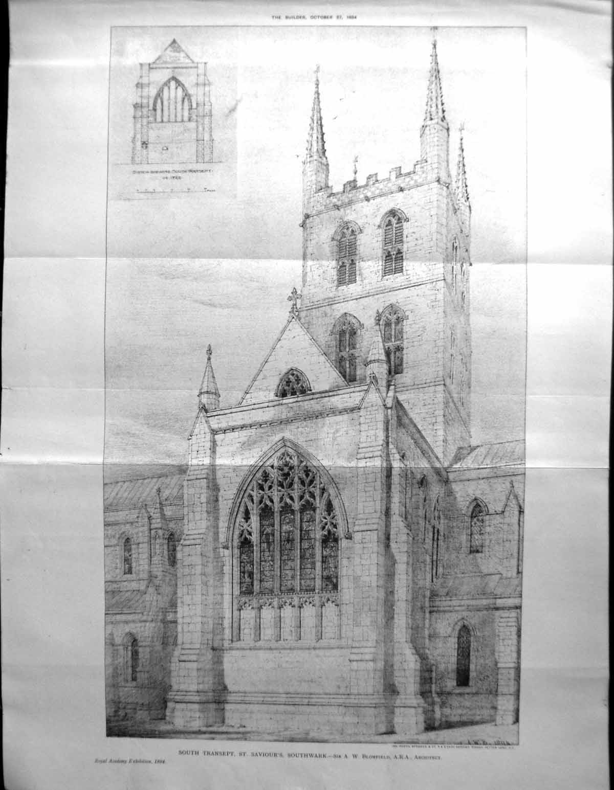Old Builder 1894 Architecture South Transept St. Saviour'S SouthwarkVictorian