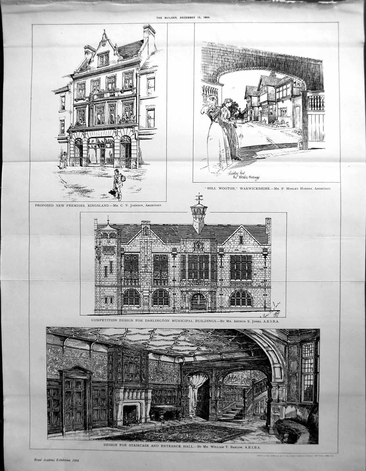 Old Builder 1894 Architecture Hill Wooton Warwickshire Darlington Kin 19th