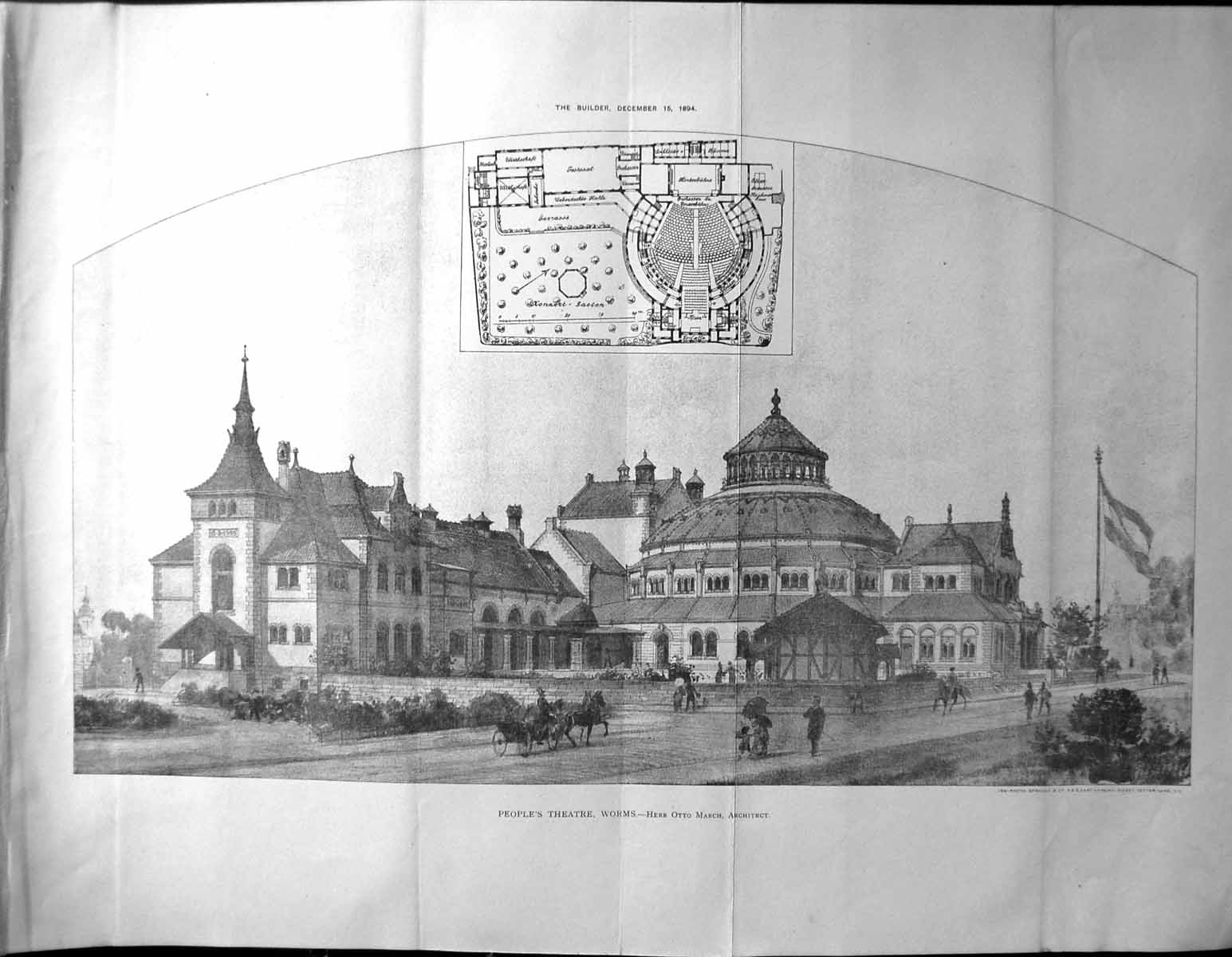 Old Builder 1894 Architecture People'S Theatre Worms Herr Otto MarchVictorian