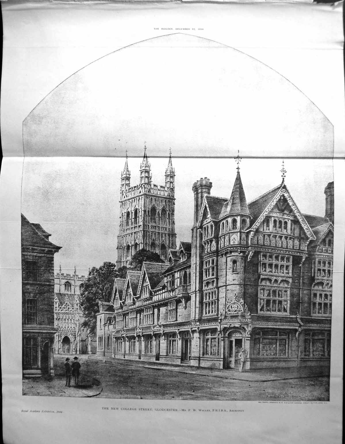 Old Builder 1894 Architecture College Street Buildings Gloucester Wal 19th