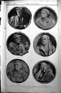 Old Print Builder 1896 Portrait Medallions Reyns Hogarth Roubiliac Chant 19th