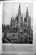 Original Old Antique Print Front Burgos Cathedral Builder 1896 Architecture