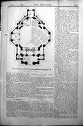 Original Old Antique Print Plan Ring Church Wiesbaden Builder 1896 Architecture