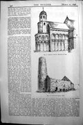 Antique Old Print Leuchars Church Egilsey Island Builder 1896 Architecture 19th