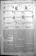 Old Illustrations Students Joinery Pillars Beams Girders Builder 1896 Victorian