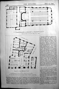 Old Builder 1896 Plan Unitarian Church Hall Maida Vale Commercial Off Victorian