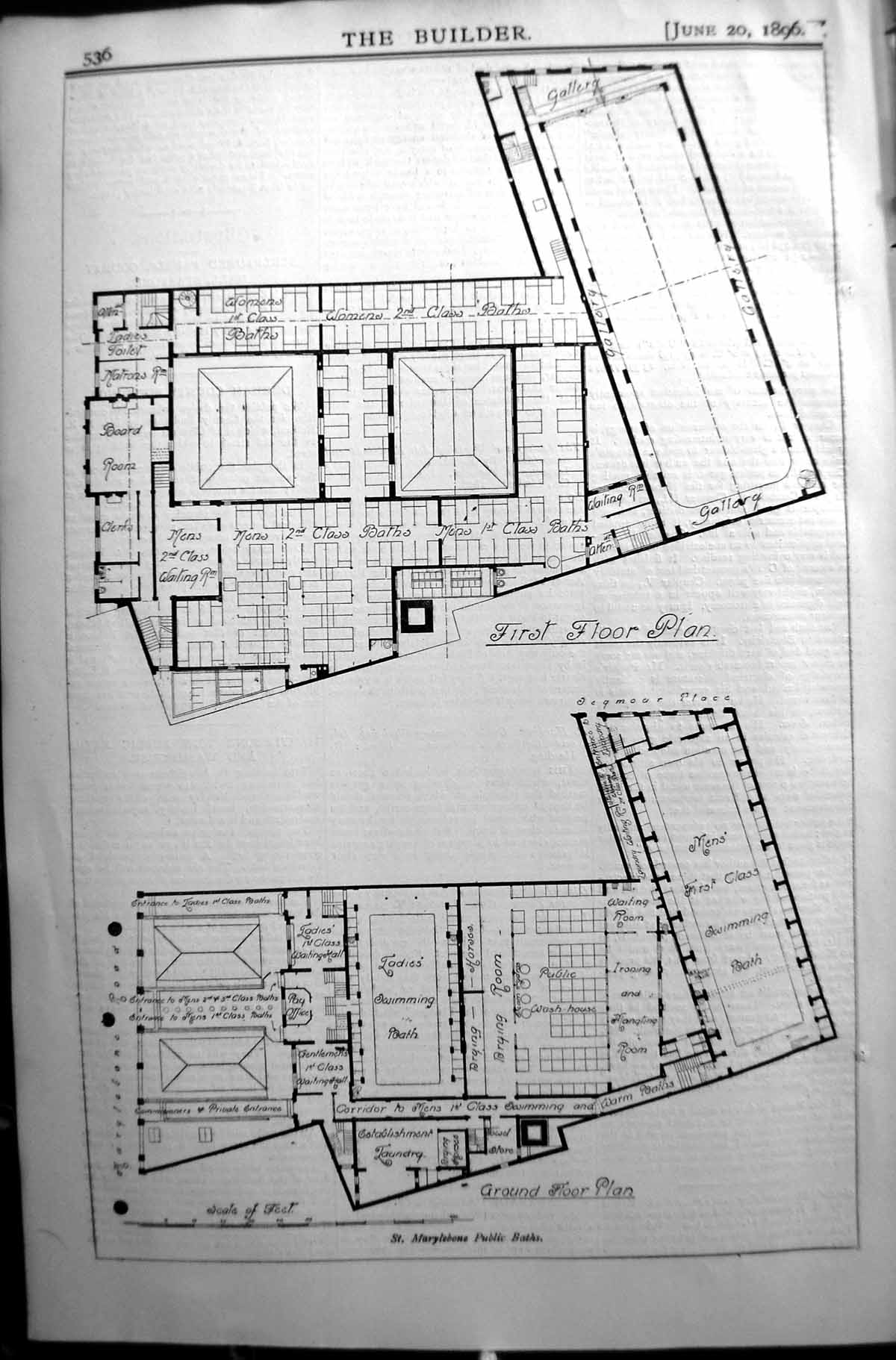 Old Builder 1896 Architecture Ground Floor Plan St. Marylebone Public Victorian