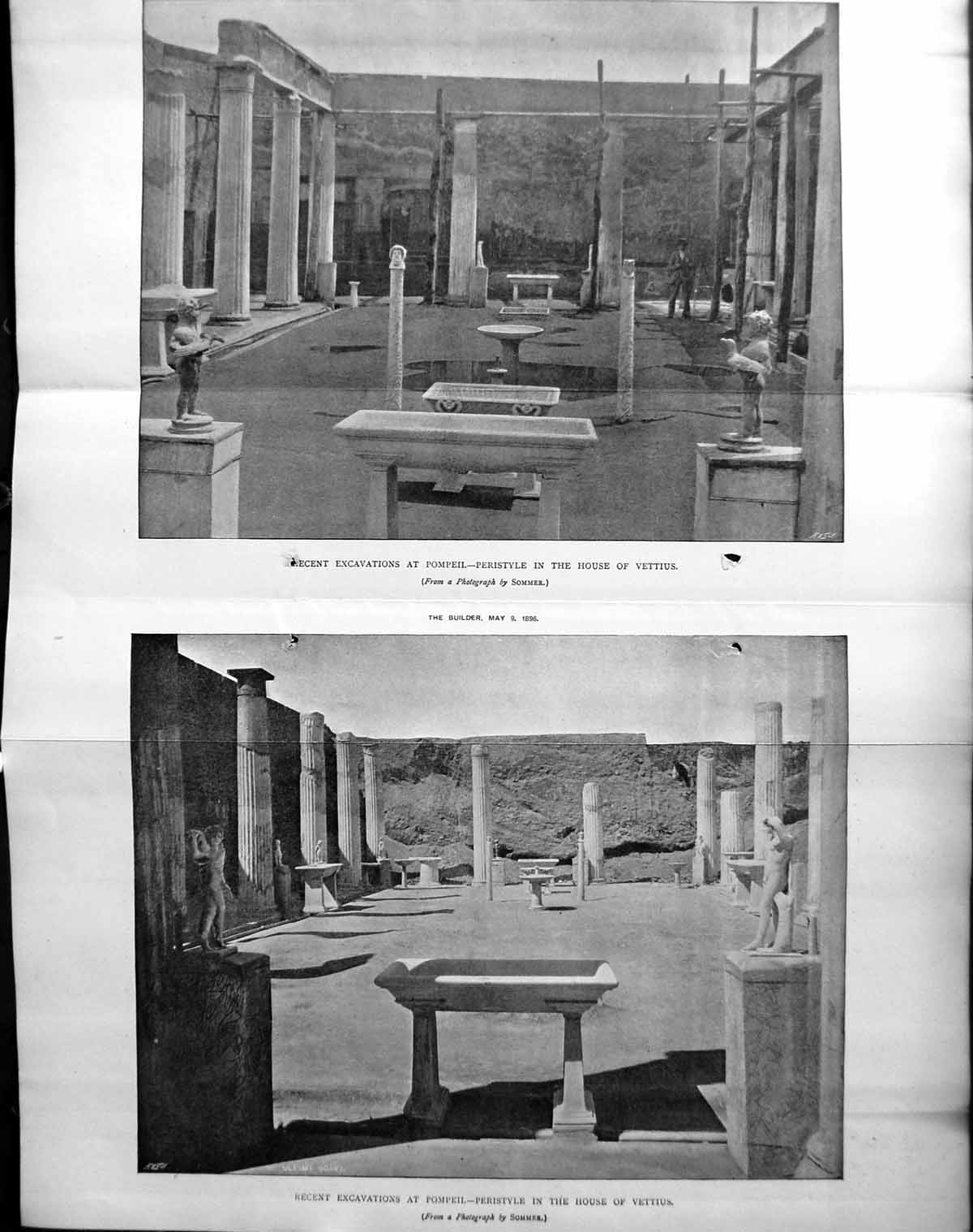 Old Builder 1896 Excavations Pompeii House Vettius Peristyle SommerVictorian