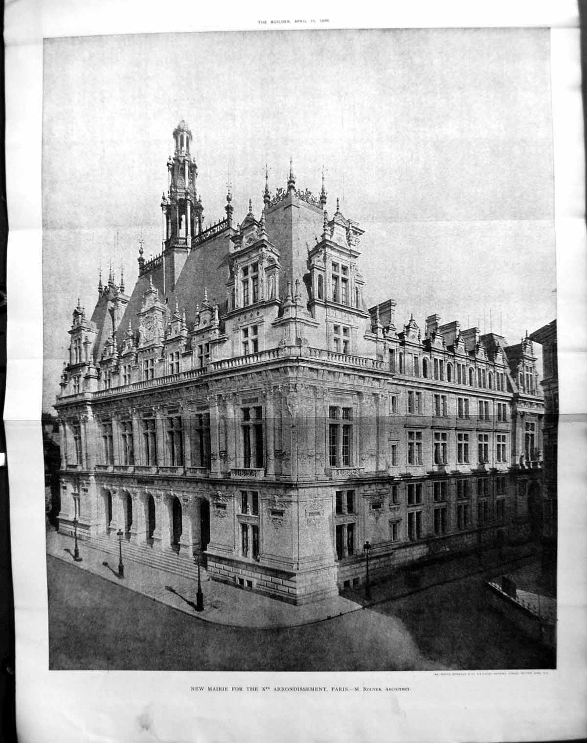 Old Builder 1896 Architecture New Mairie Arrondissement Paris FranceVictorian
