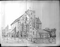 Original Old Antique Print Builder 1896 Architecture Dore Abbey Exterior Paul