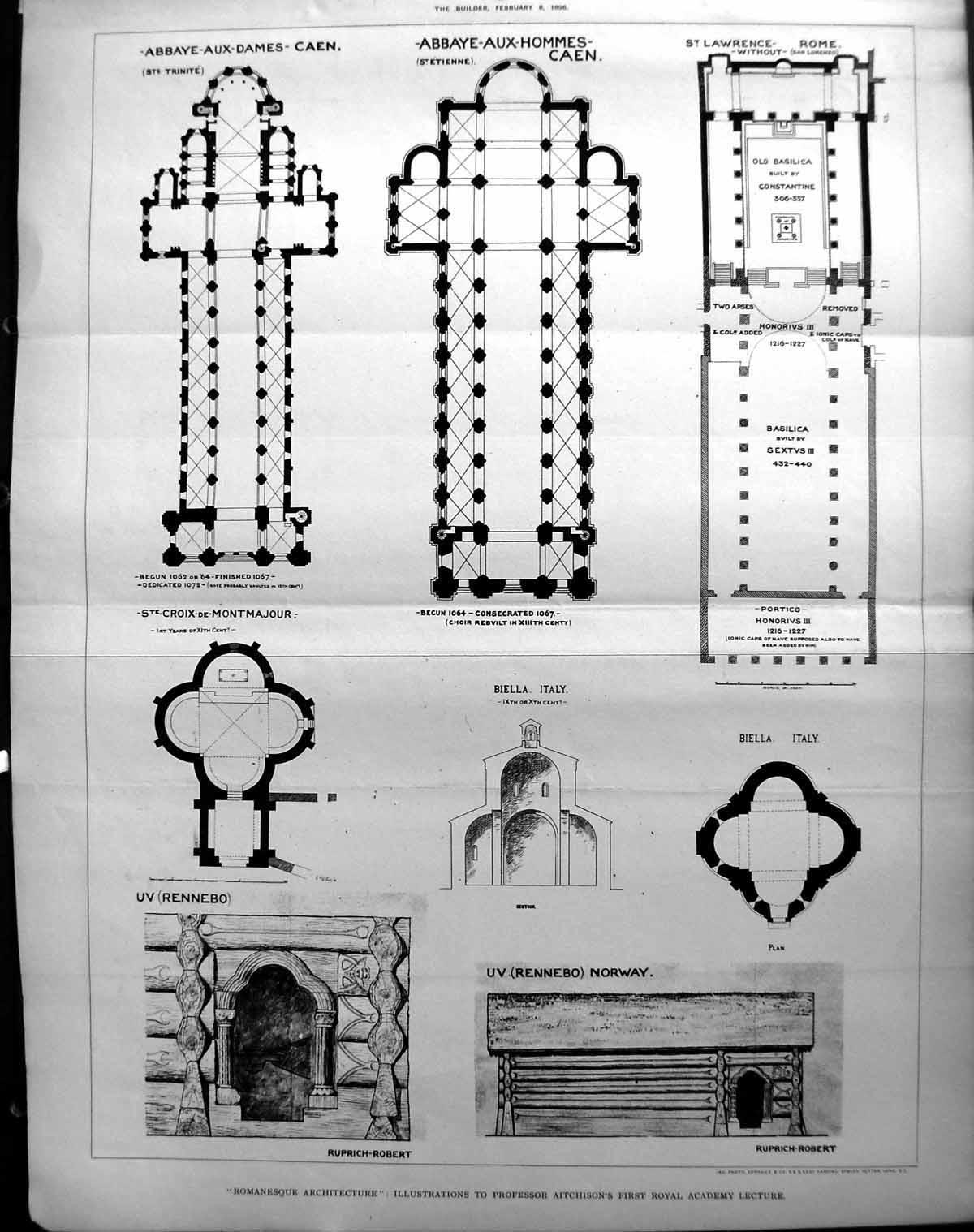 Old Builder 1896 Romanesque Architecture Biella Italy Norway Lawrence 19th