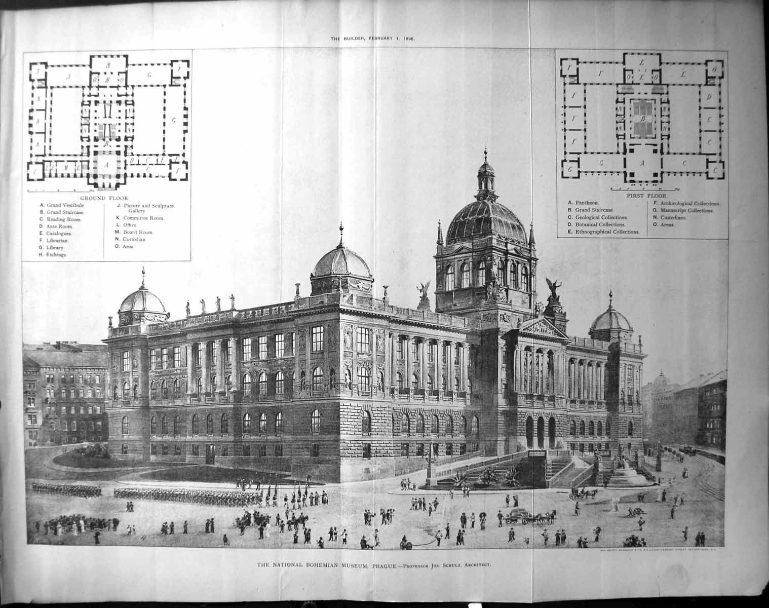 Old National Bohemian Museum Professor Schulz Builder 1896 Architectu 19th