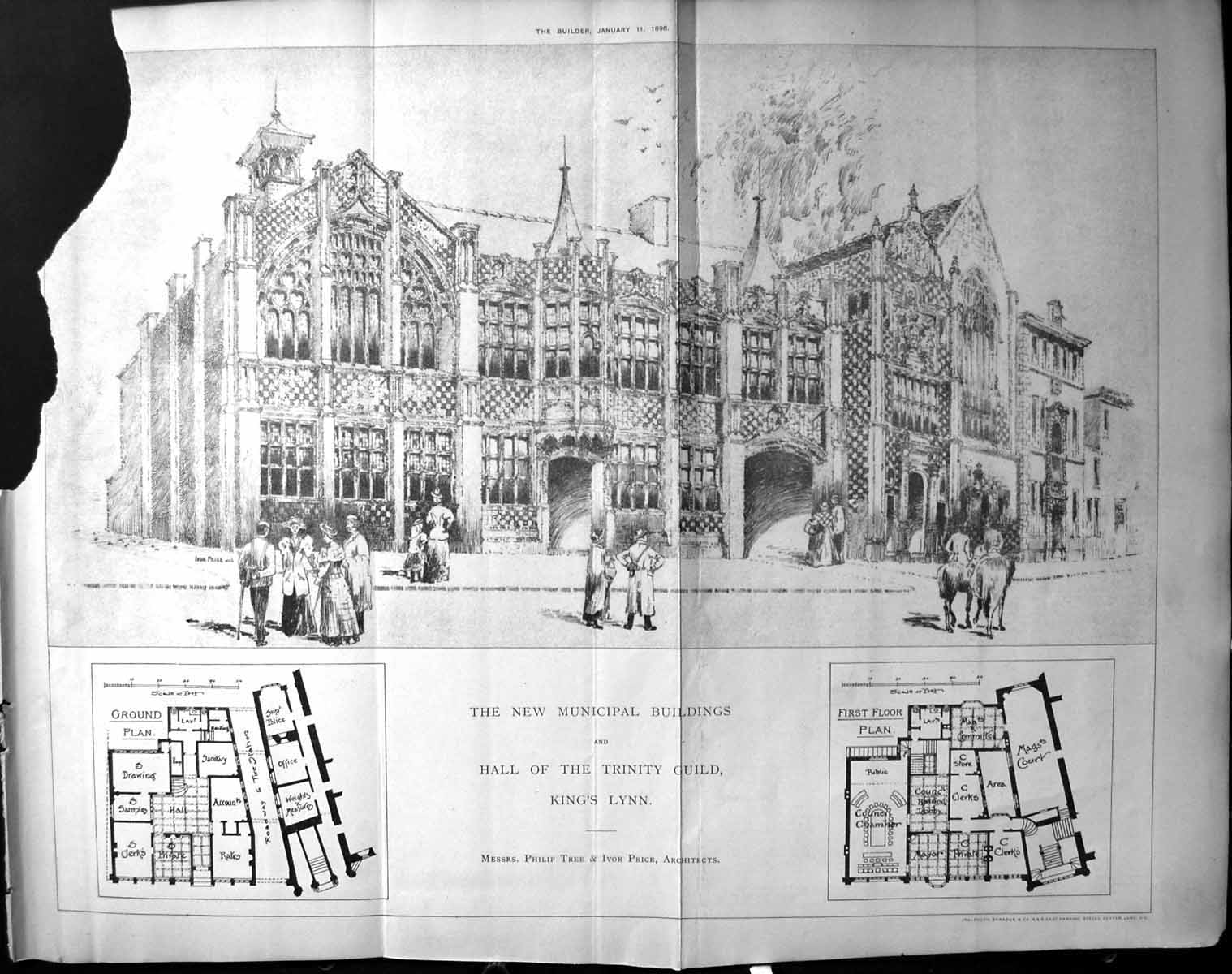 Old Municipal Buildings Hall Trinity Guild King'S Lynn Price Tree 189 19th