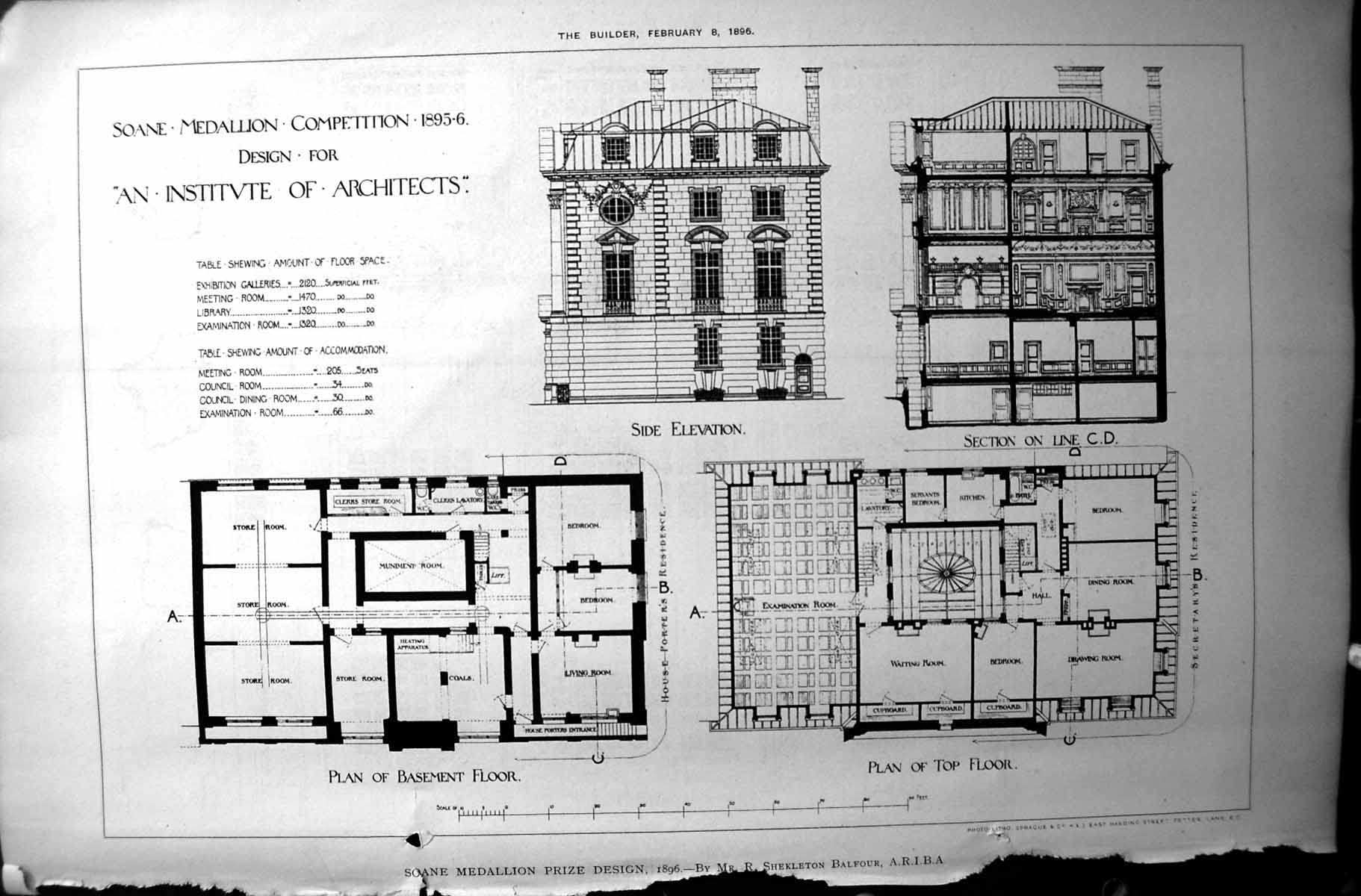Old Builder 1896 Architecture Plan Instutute Architects Soane Prize D Victorian