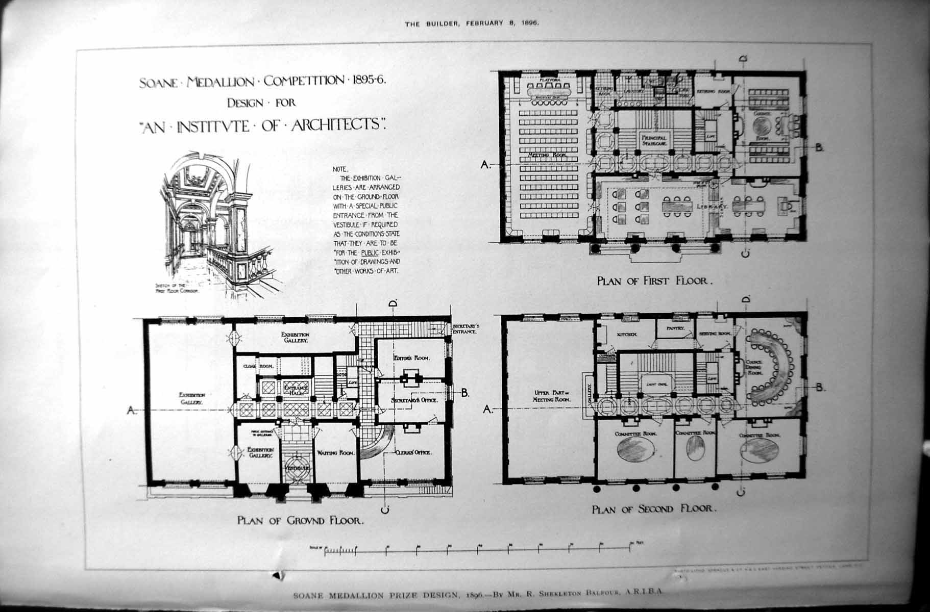 Old Soane Prize Institute Architects Shekleton Balfour Builder 1896 A Victorian