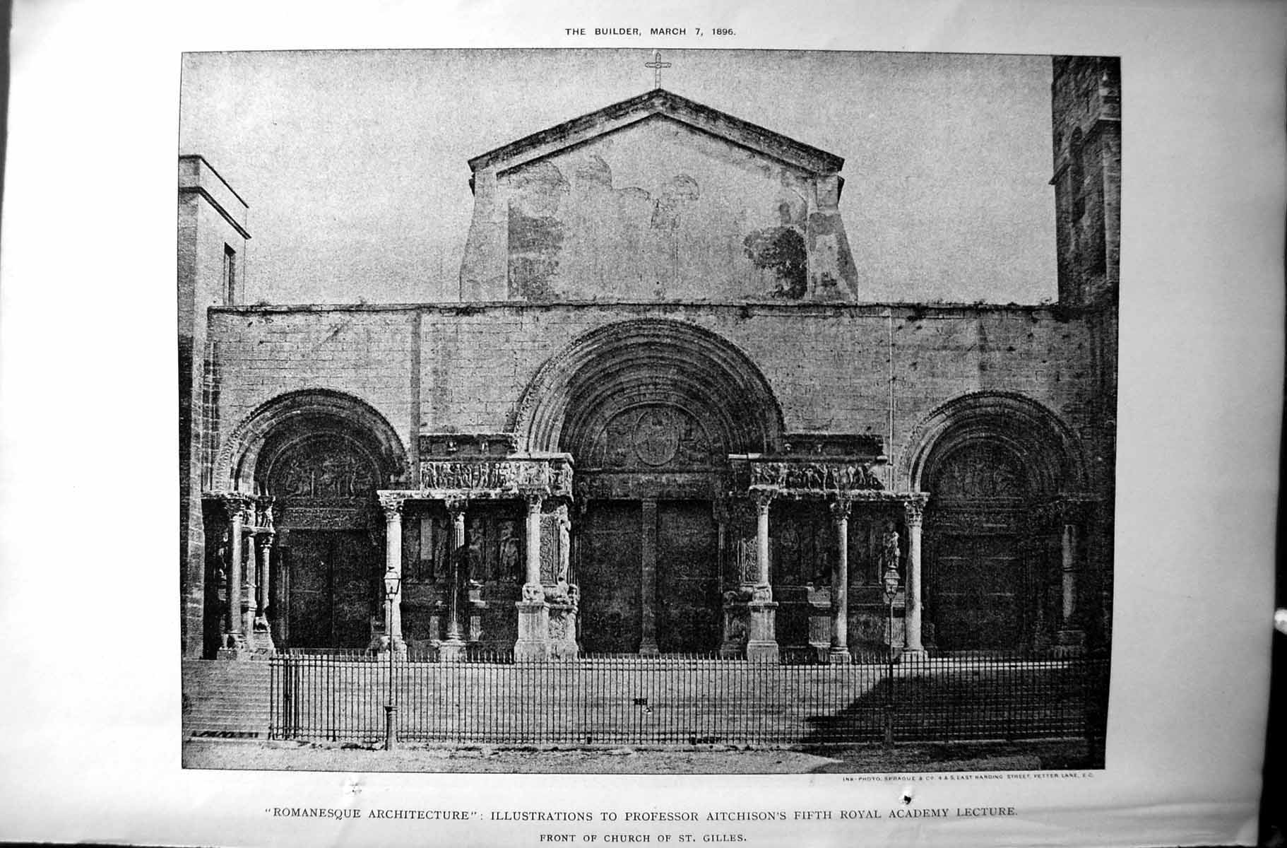 Old Builder 1896 Romanesque Architecture Church St. Gilles Aitchison Victorian