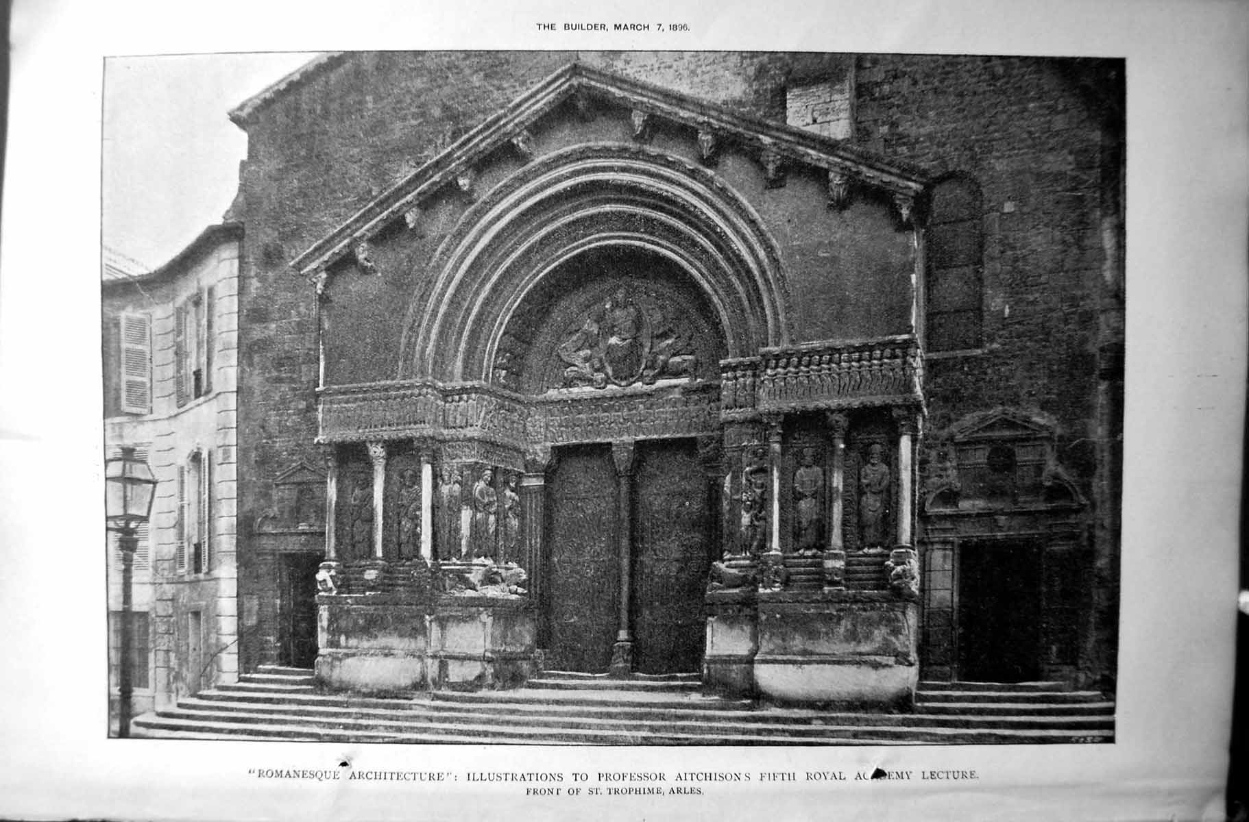 Old Builder 1896 Romanesque Architecture Front St. Trophime Arles Ait Victorian